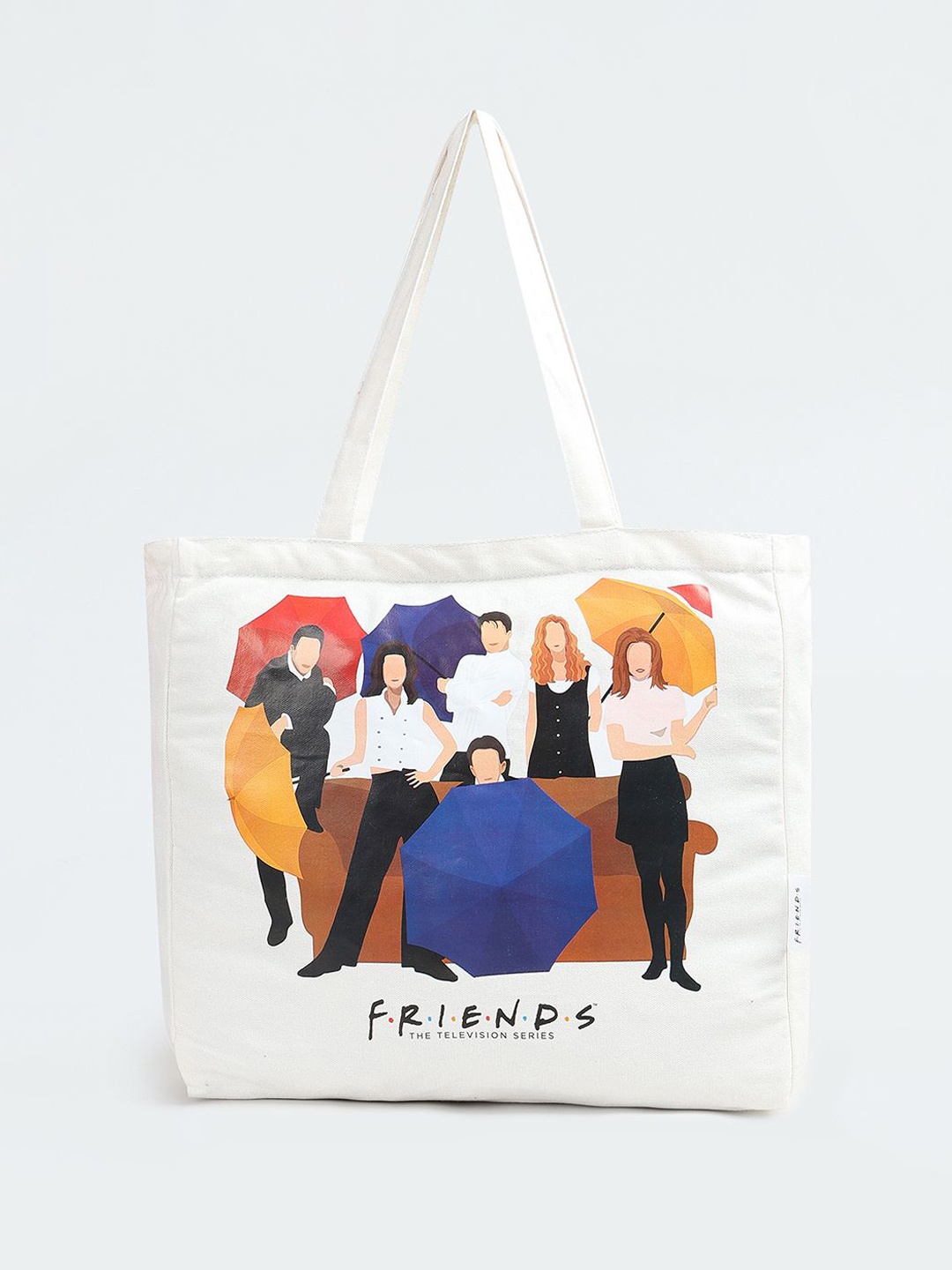 max Women Graphic Printed Shopper Cotton Tote Bag, White