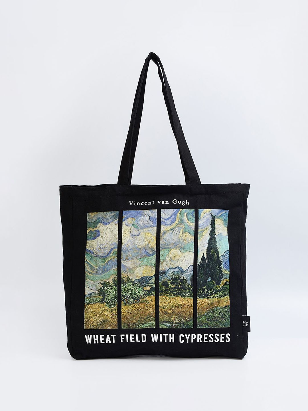

max Women Graphic Printed Shopper Cotton Tote Bag, Black
