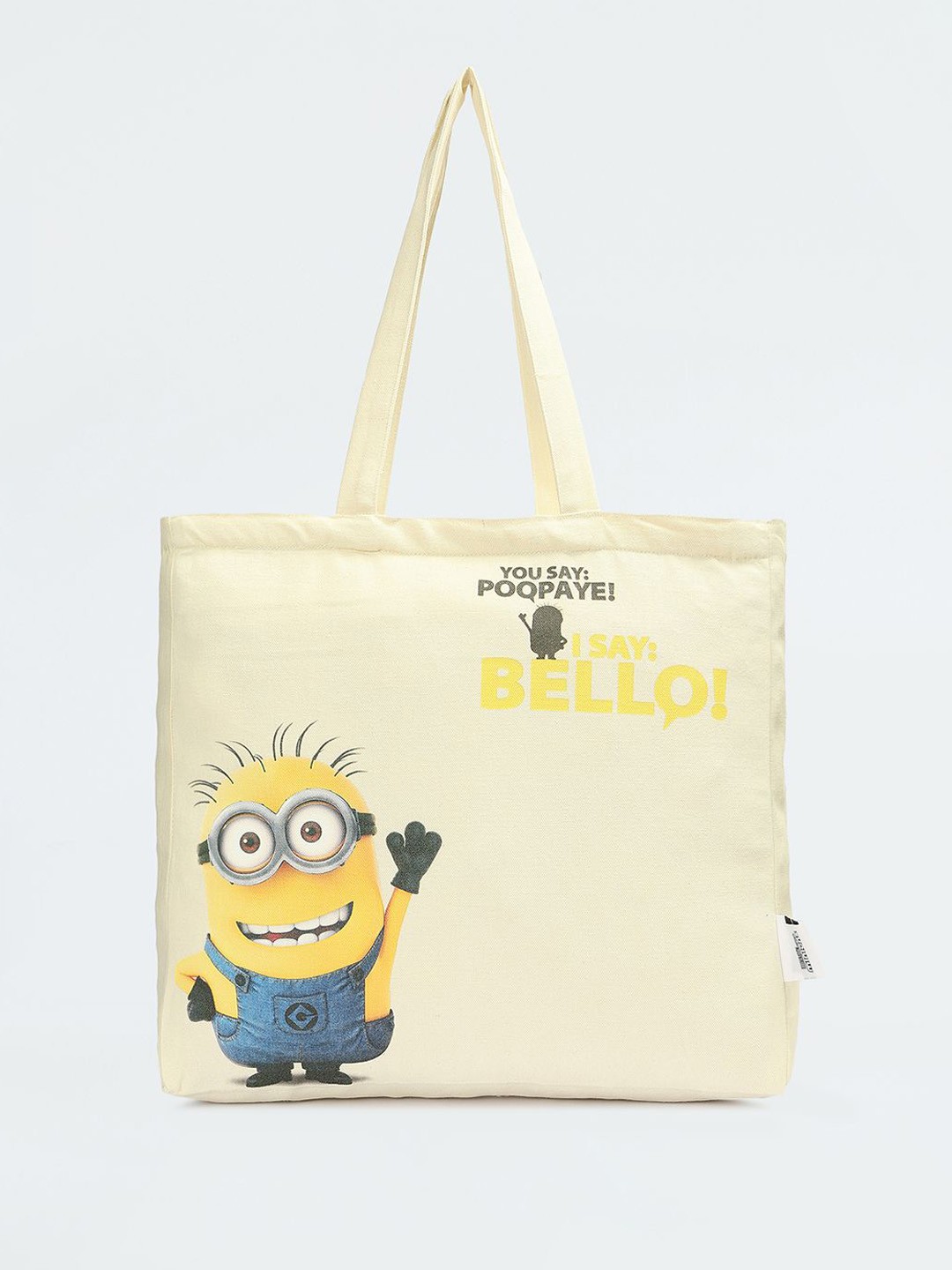 

max Women Graphic Printed Shopper Cotton Tote Bag, Off white