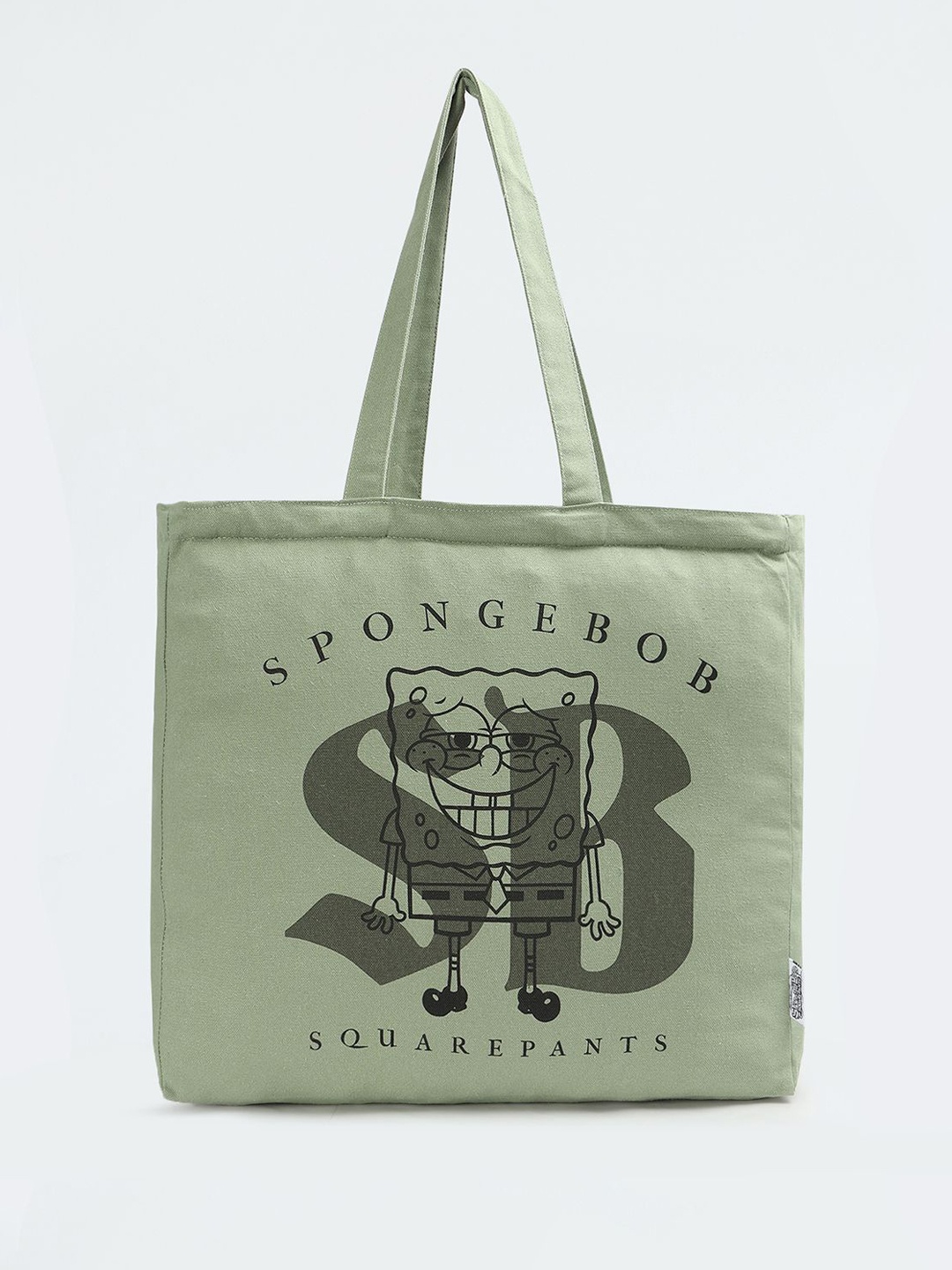 max Women Graphic Printed Shopper Cotton Tote Bag, Green