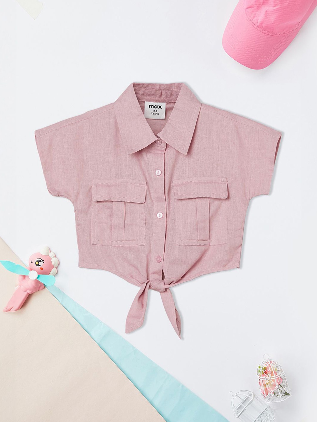 

max Girls Cotton Shirt Style Top, Pink