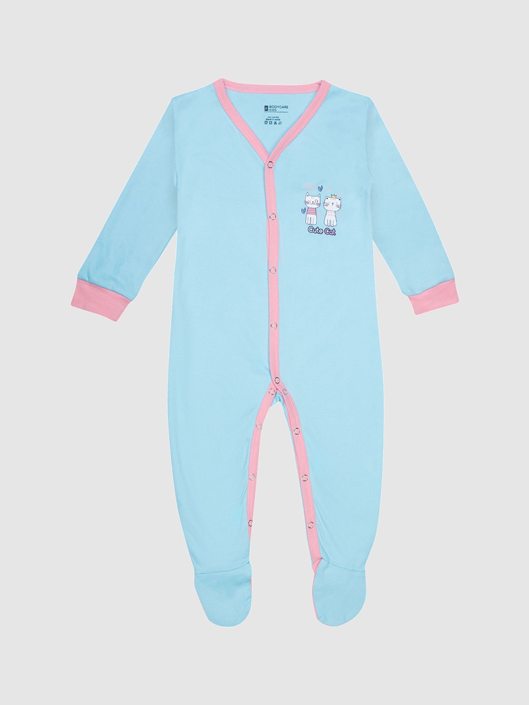 

Bodycare Unisex Pure Cotton Sleepsuit, Blue