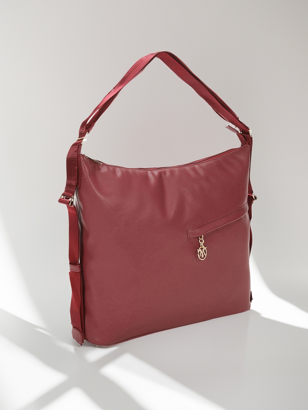 

Monrow Women Solid Structured Shoulder Bag, Maroon