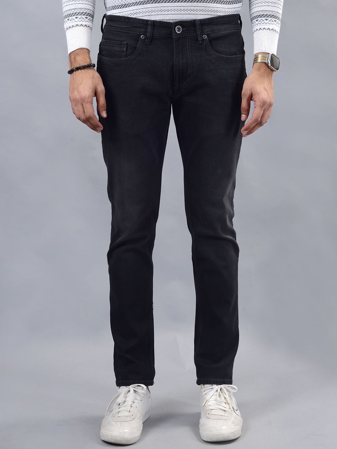 

JADE BLUE Men Cotton Slim Fit Mid-Rise Jeans, Black