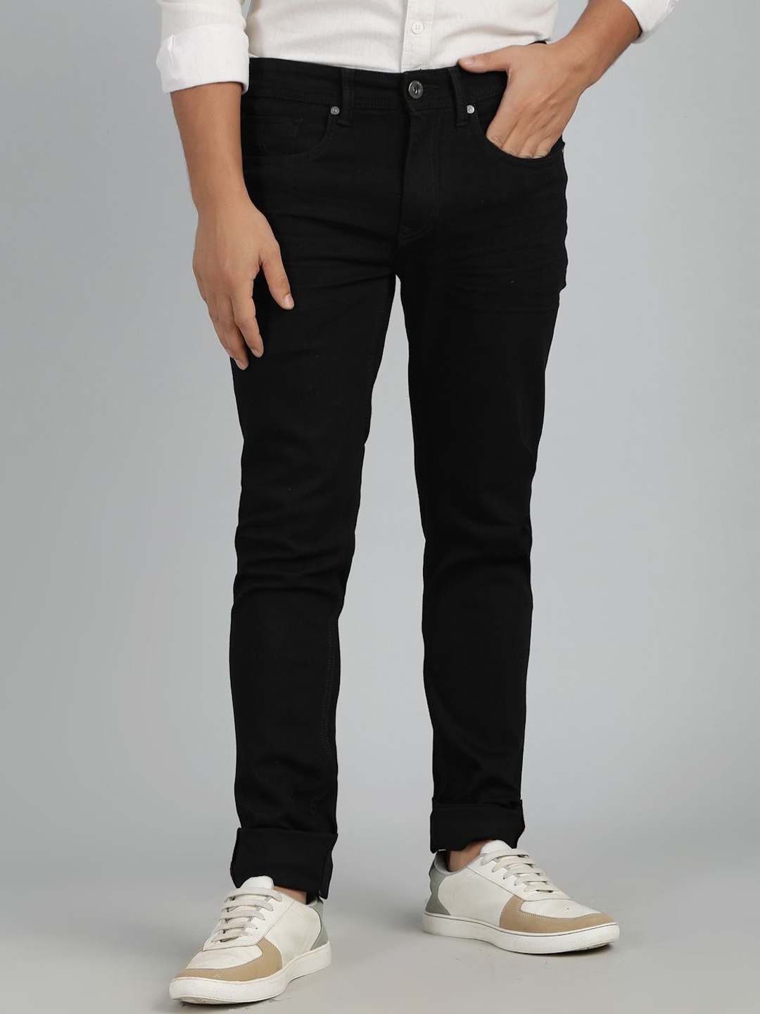 

JADE BLUE Men Cotton Slim Fit Jeans, Black