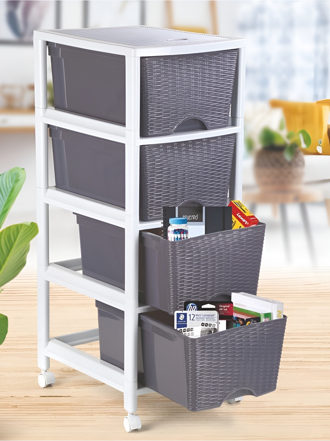 

Nayasa Grey & White 4 Drawer Multi-Utility Organiser