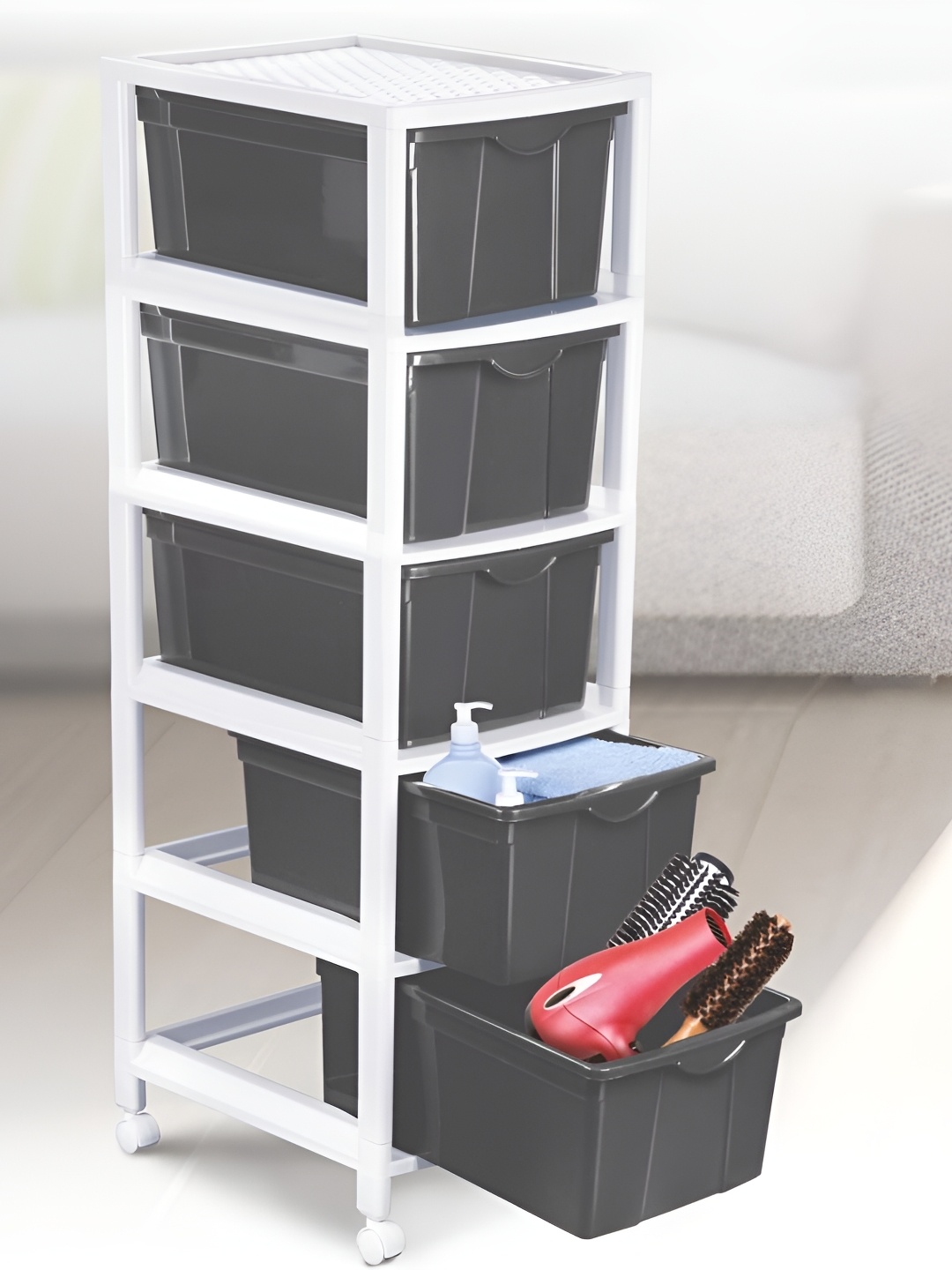 

Nayasa Grey & White 5 Drawer Multi-Utility Organiser