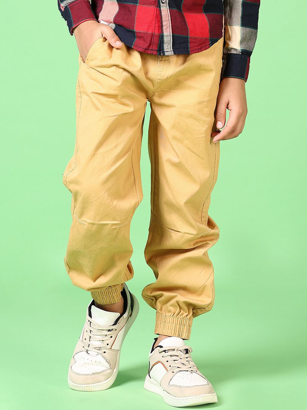 

V-Mart Boys Cotton Joggers Trousers, Khaki
