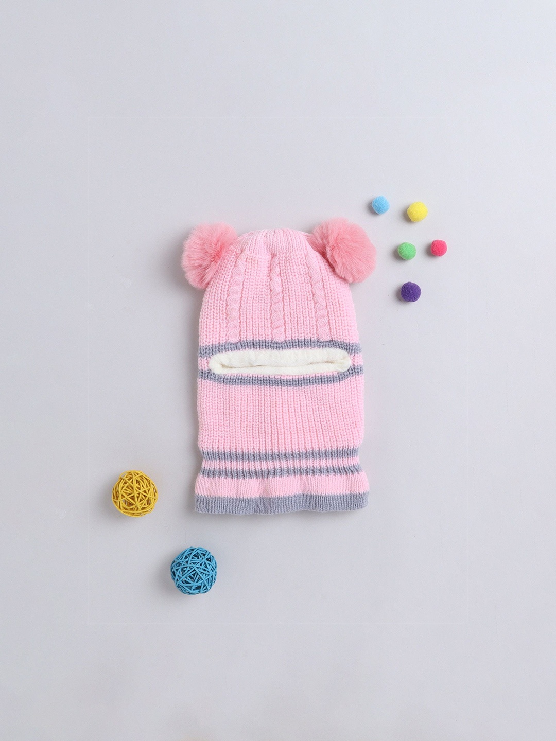 

The Magic Wand Girls Printed Woollen Beanie, Pink