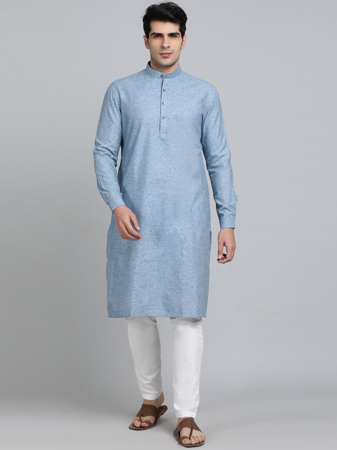 

Modi Band Collar Straight Kurta, Blue