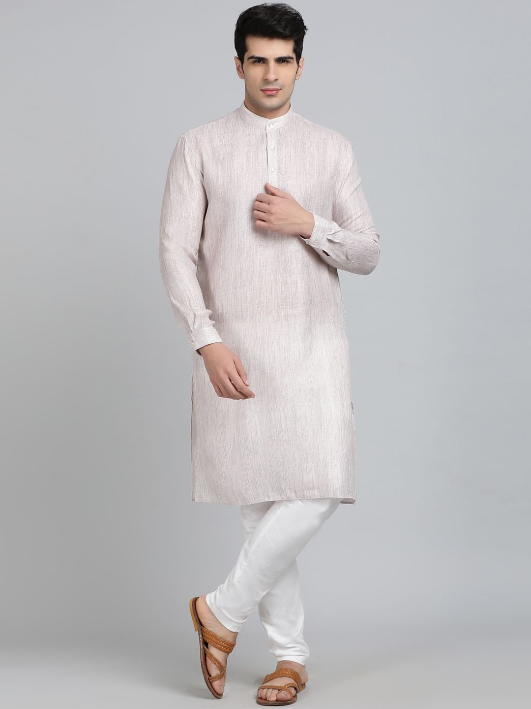 

Modi Band Collar Straight Kurta, Grey