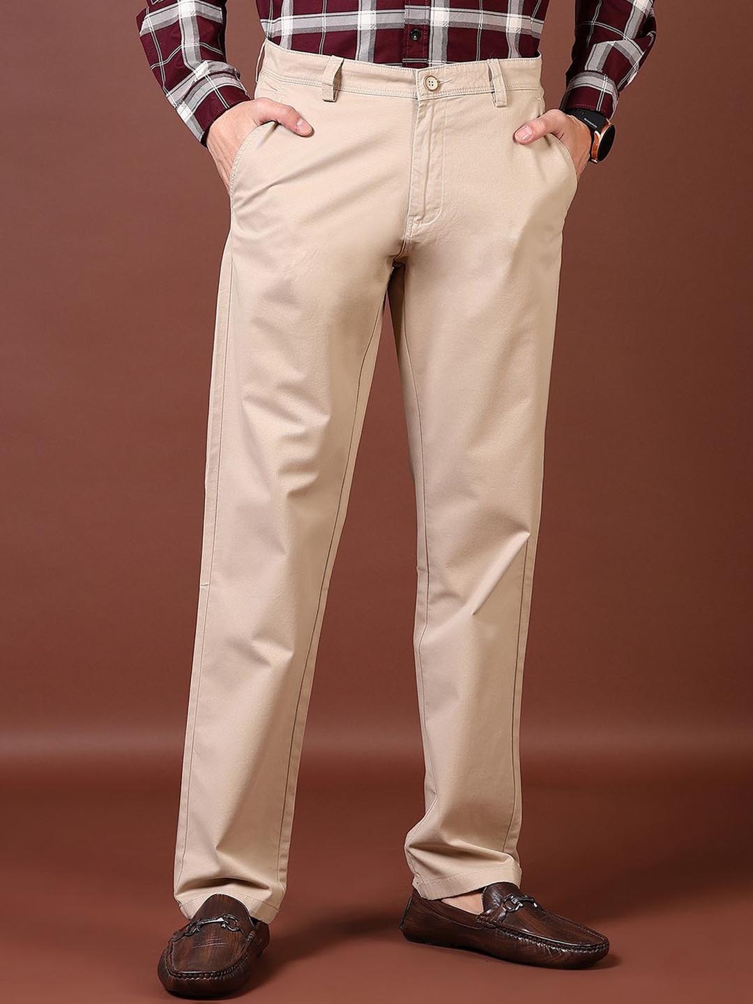 

V-Mart Men Regular Fit Cotton Chinos, Beige