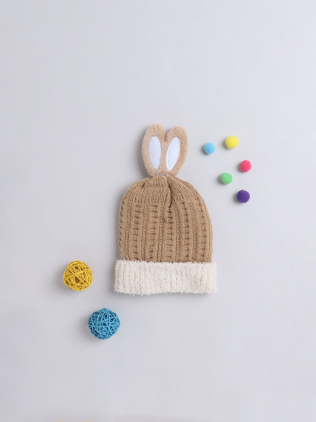 

The Magic Wand Boys Self Design Woollen Beanie, Brown