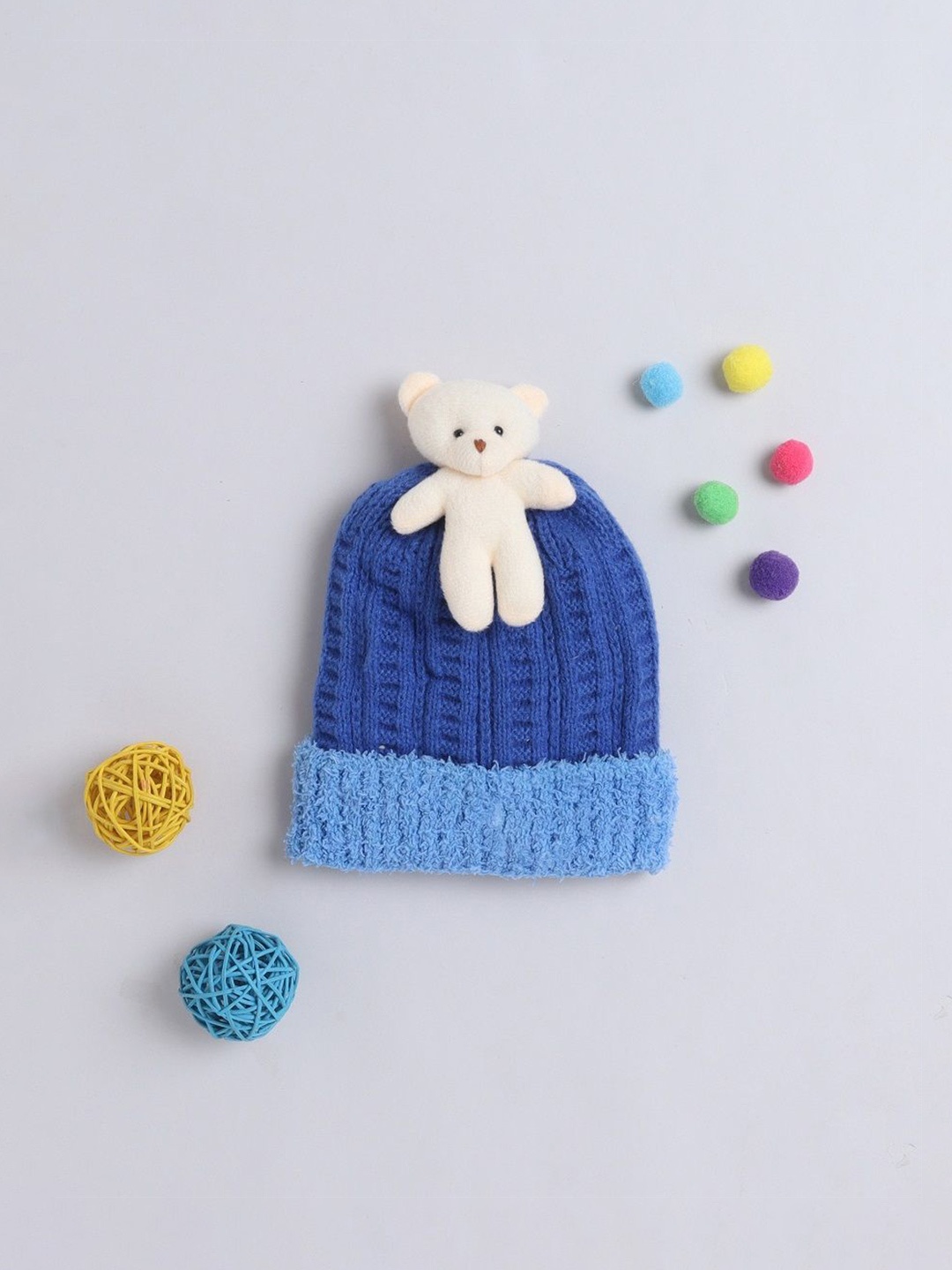 

The Magic Wand Boys Self Design Woollen Beanie, Blue