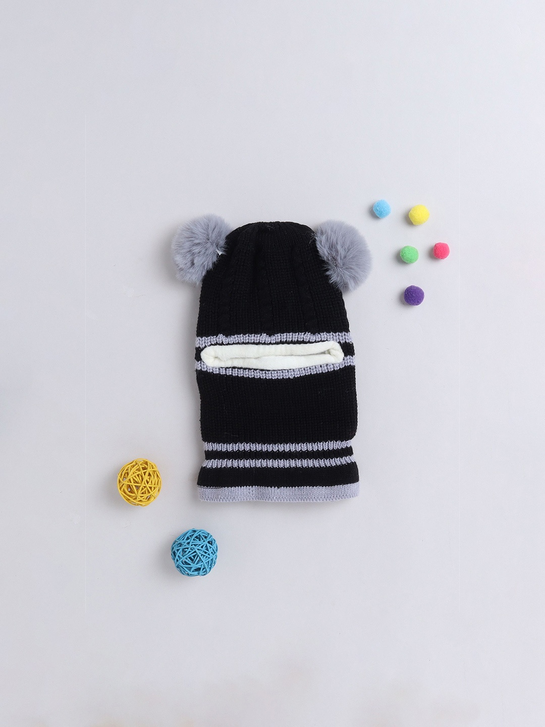 

The Magic Wand Boys Printed Woollen Balaclava, Black