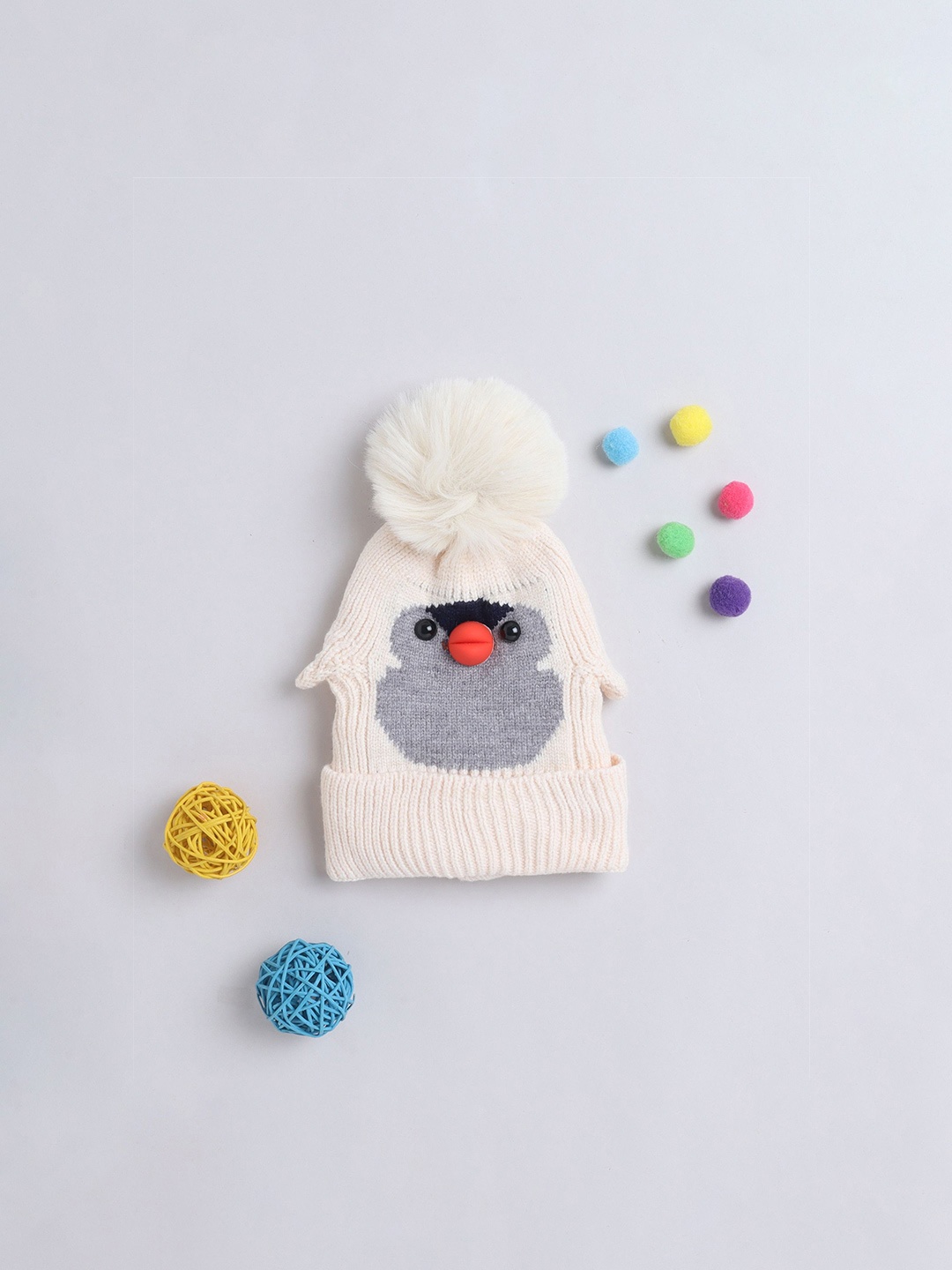 

The Magic Wand Boys Self Design Woollen Beanie, Beige