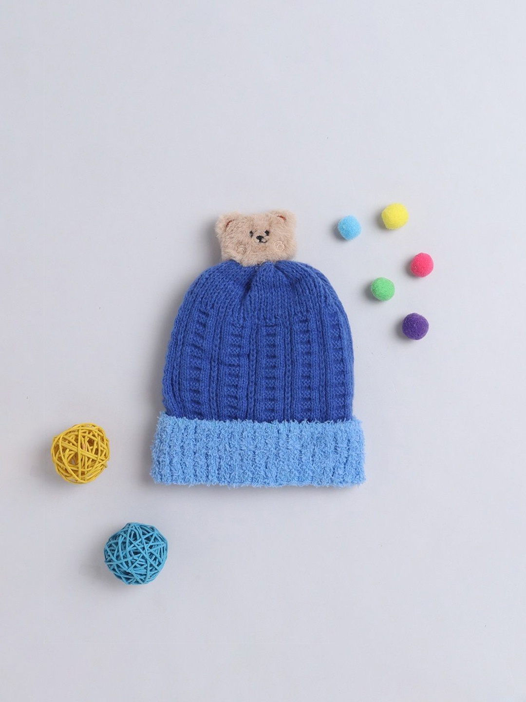 

The Magic Wand Boys Self Design Woollen Beanie, Blue