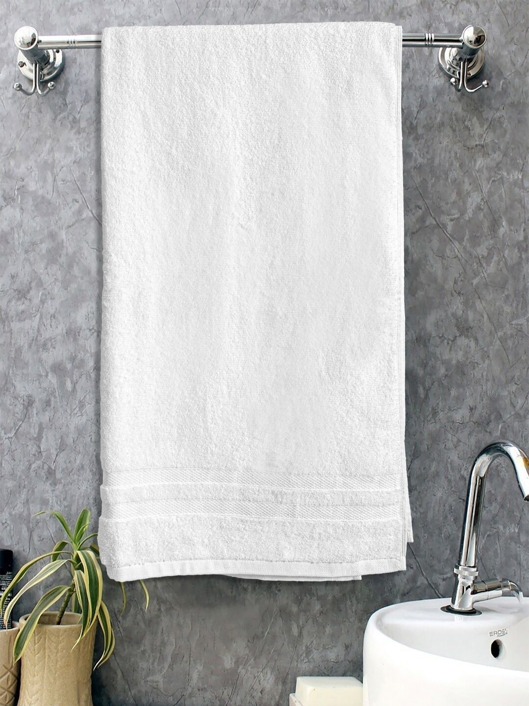 

FABINALIV White Cotton 300 GSM Bath Towel