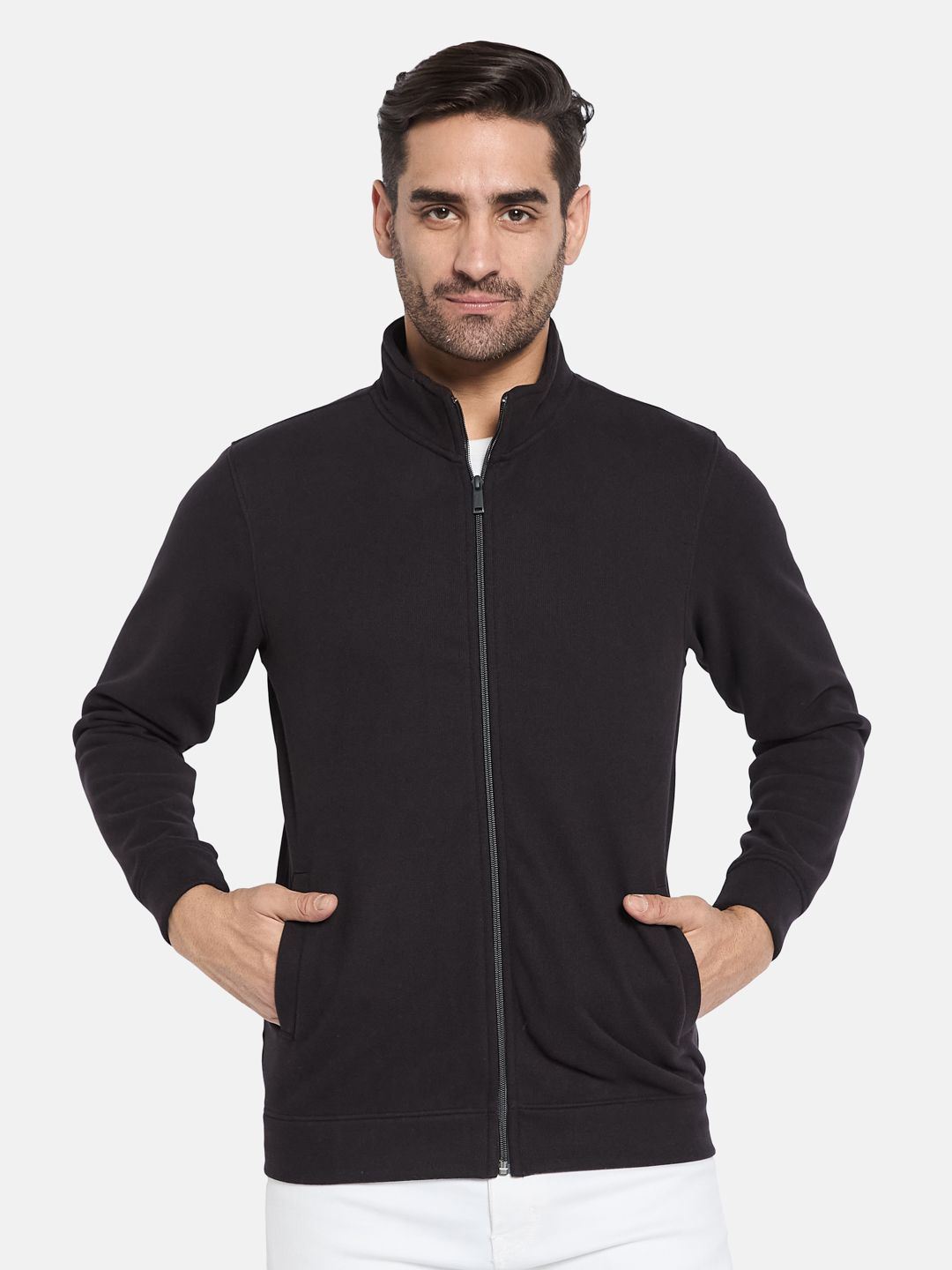 

Octave Men Front-Open Sweatshirt, Black