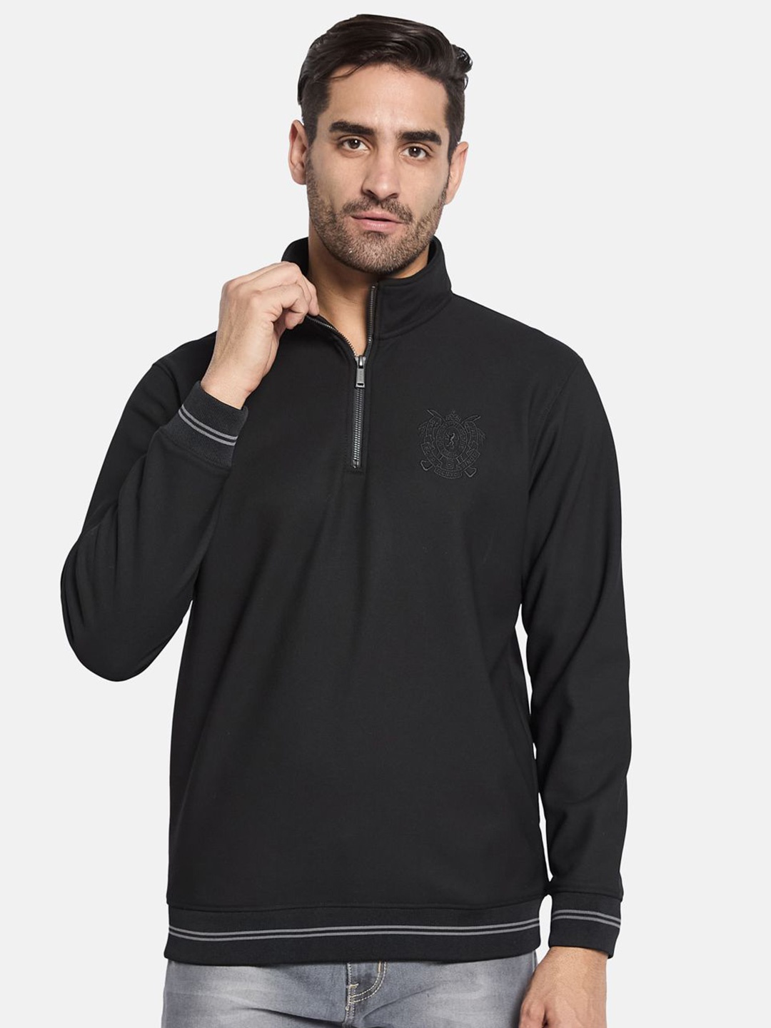 

Octave Men High Neck Sweatshirt, Black