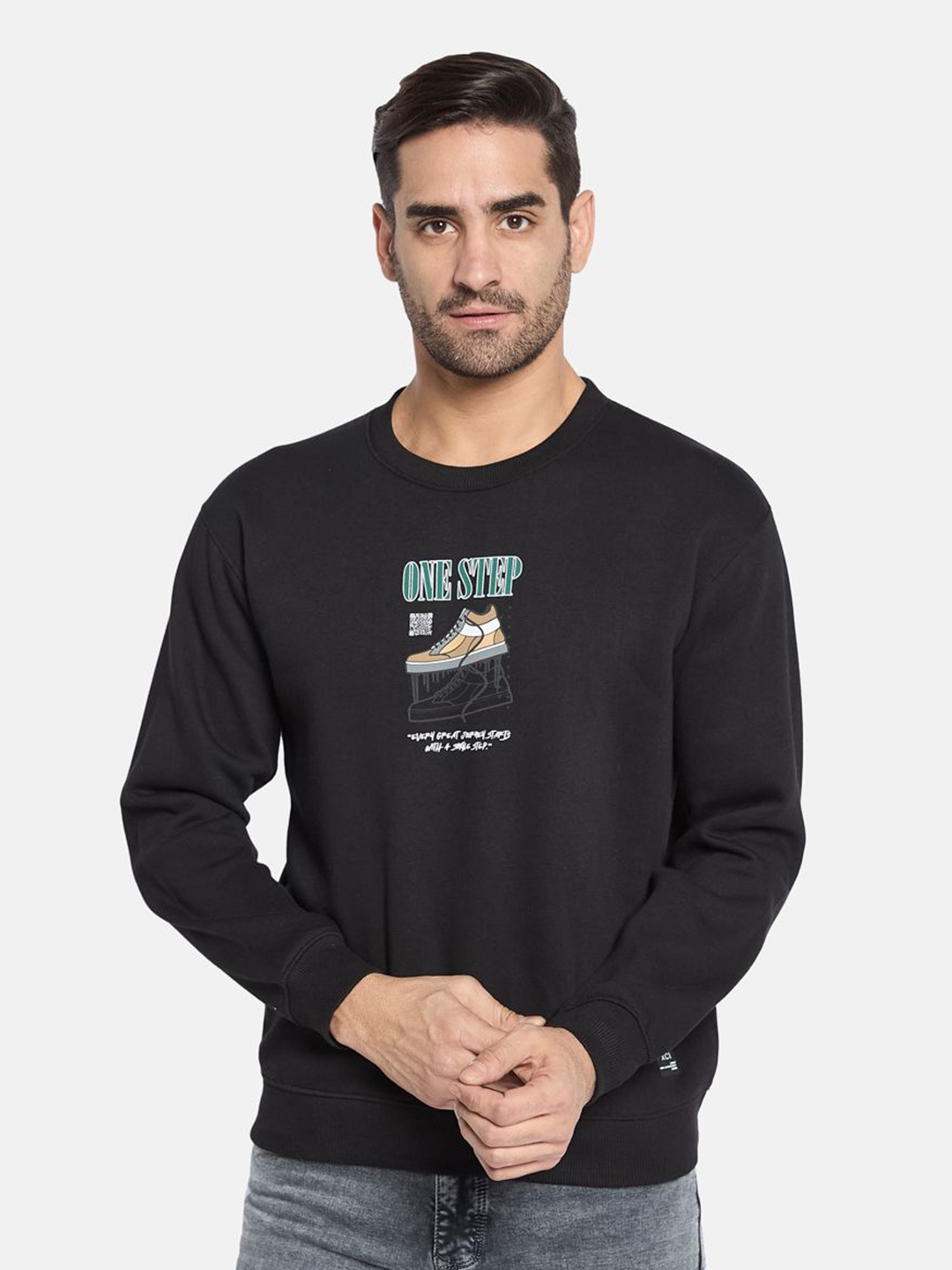 

Octave Men Printed Pullover Sweatshirt, Black