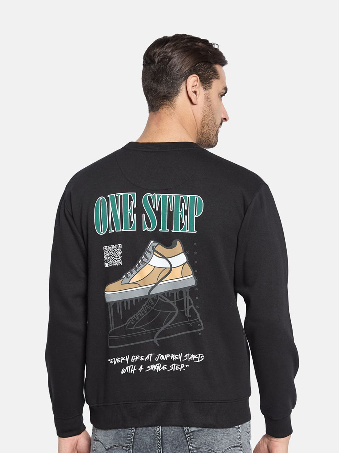 

Octave Men Printed Pullover Sweatshirt, Black