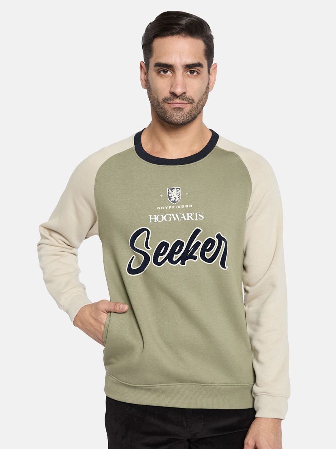 

Octave Men Printed Pullover Sweatshirt, Olive