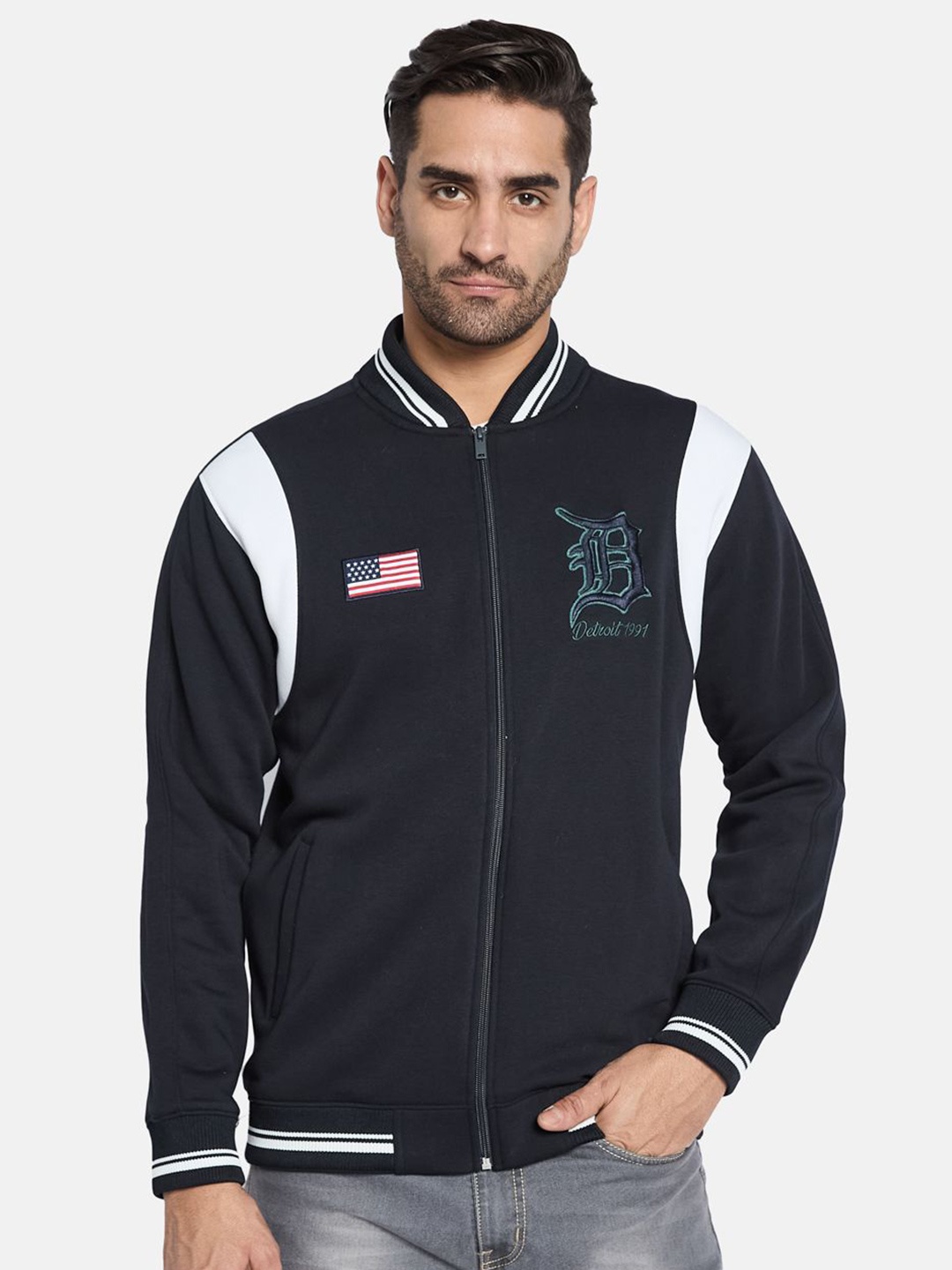 

Octave Men Front-Open Sweatshirt, Navy blue