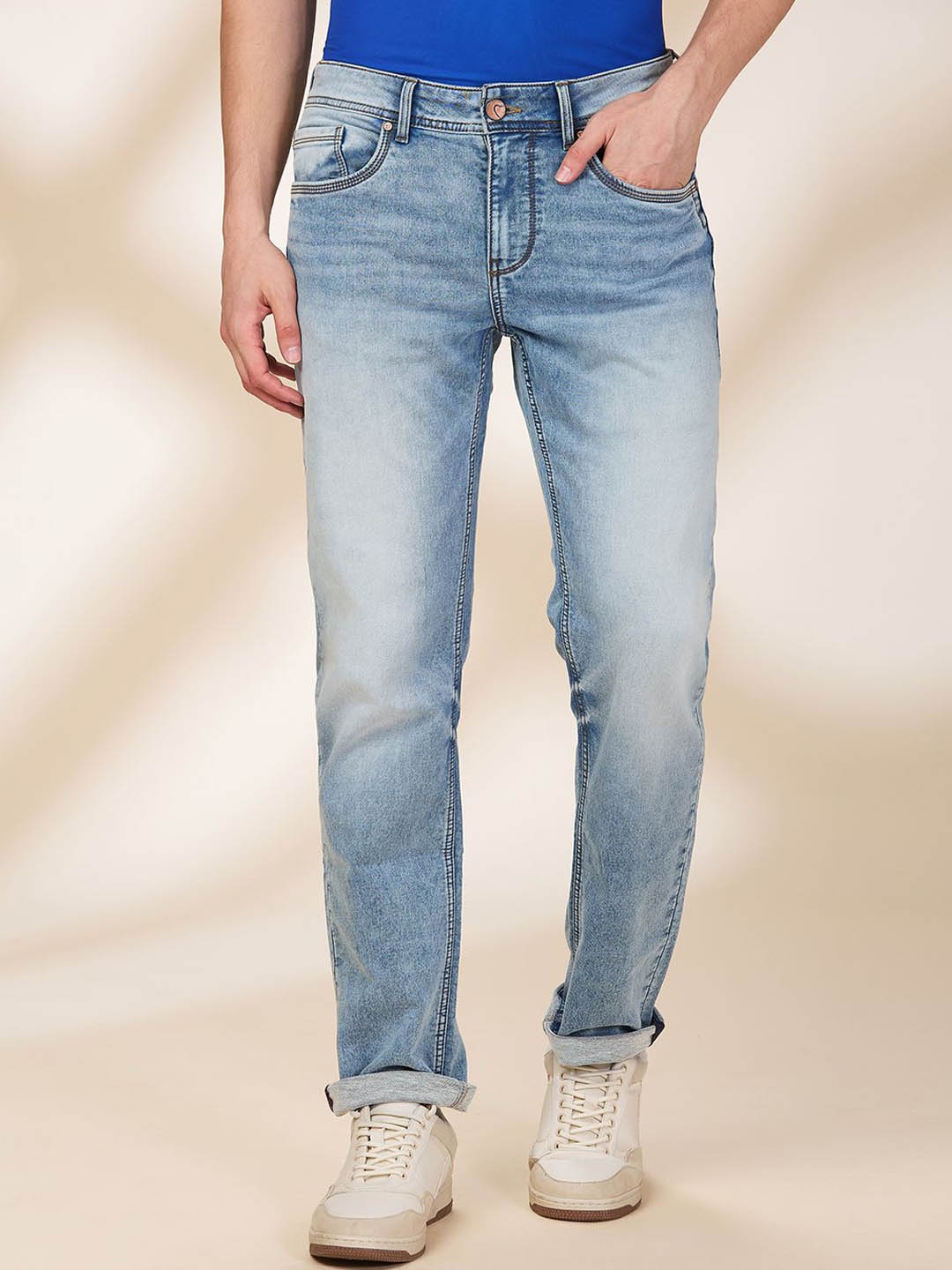 

Being Human Men Slim Fit Mid-Rise Heavy Fade Stretchable Jeans, Blue