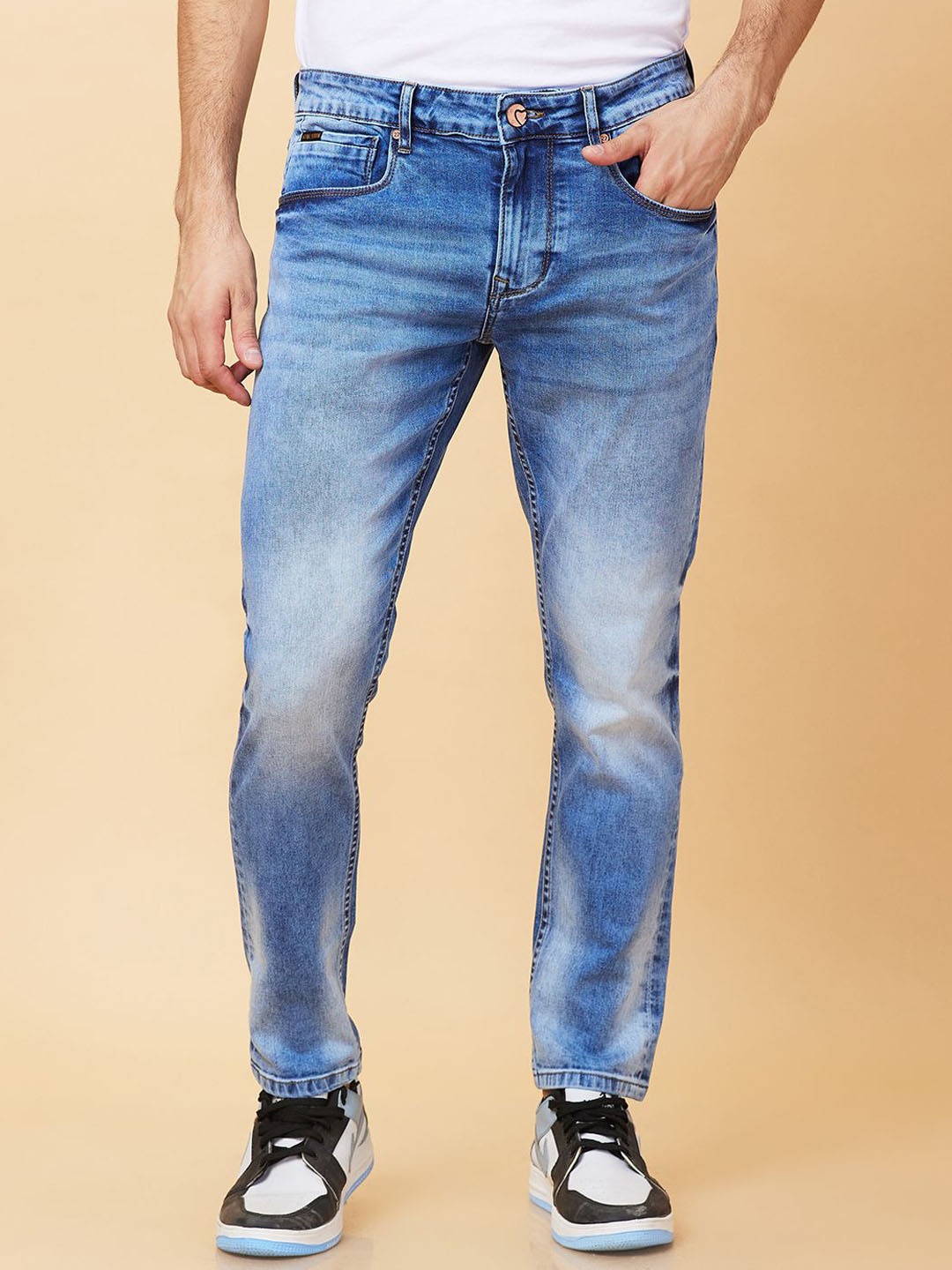 

Being Human Men Slim Fit Mid-Rise Heavy Fade Stretchable Jeans, Blue