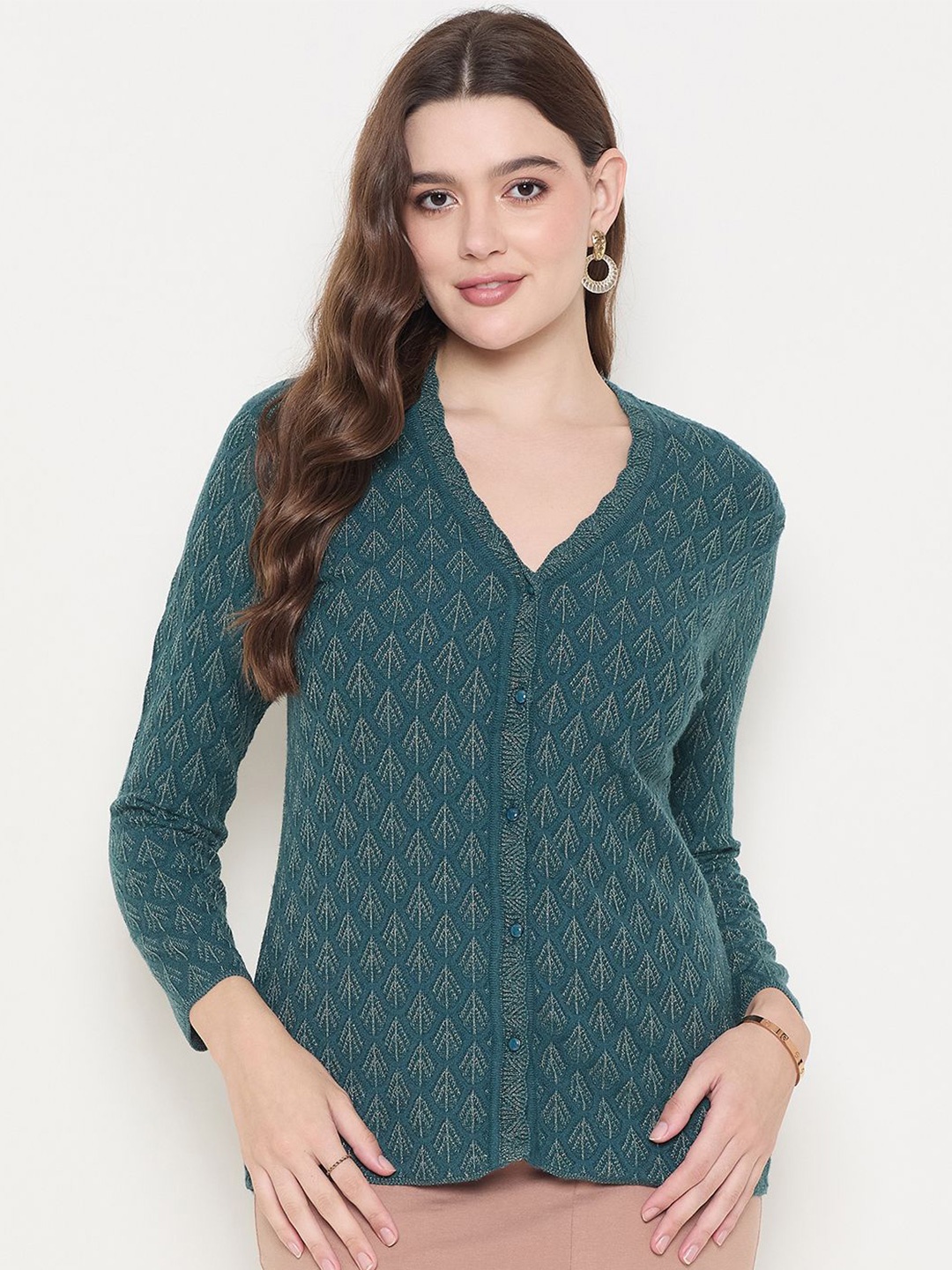 

Zigo Women V-Neck Cardigan, Teal
