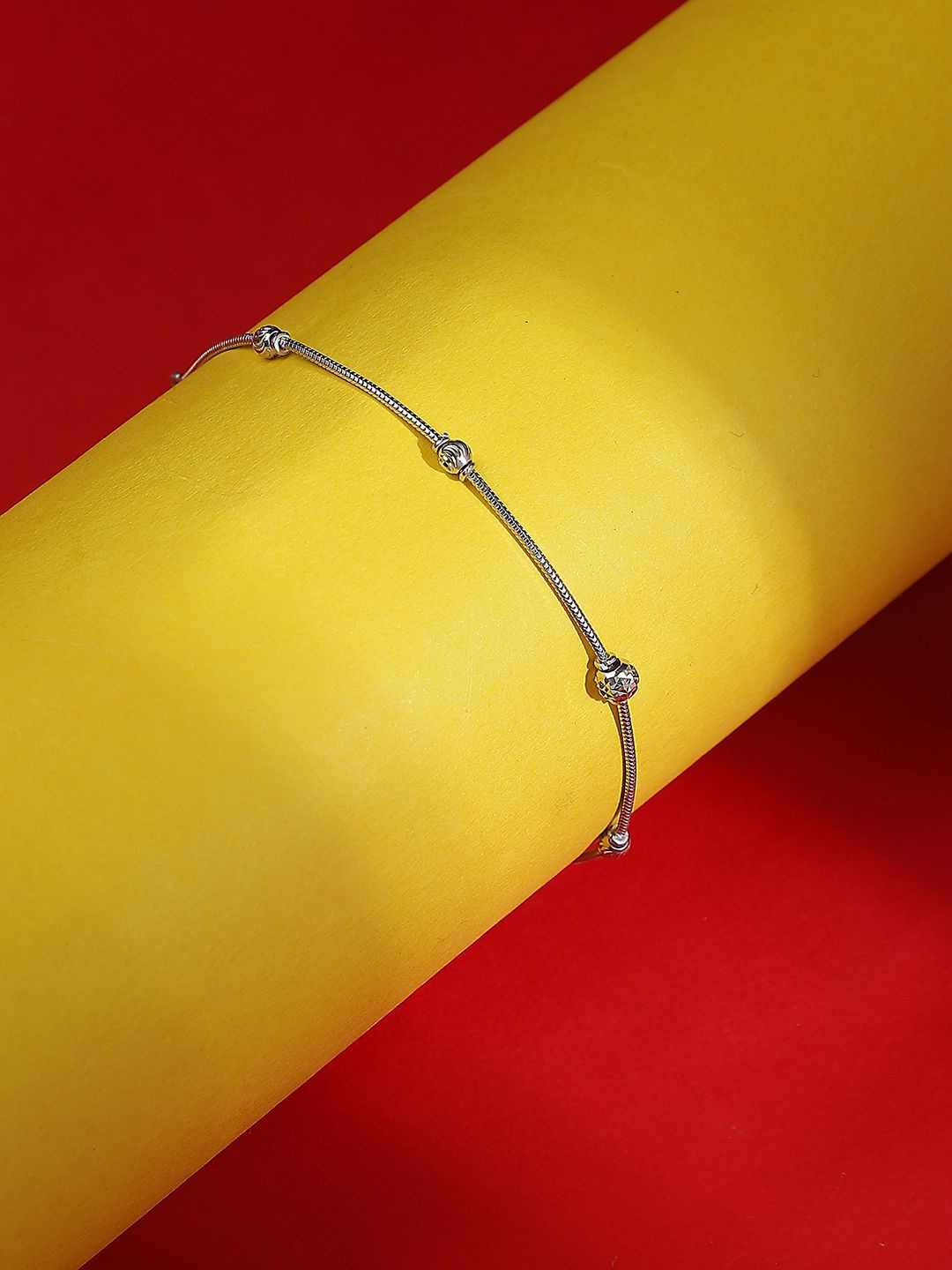 

Dhrohar 925 Sterling Silver Rhodium-Plated Charm Bracelet
