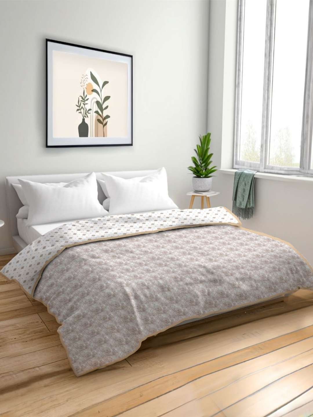 

MAYFAIR HOMES LONDON Brown Printed Cotton AC Room 120 GSM Double Bed Dohar