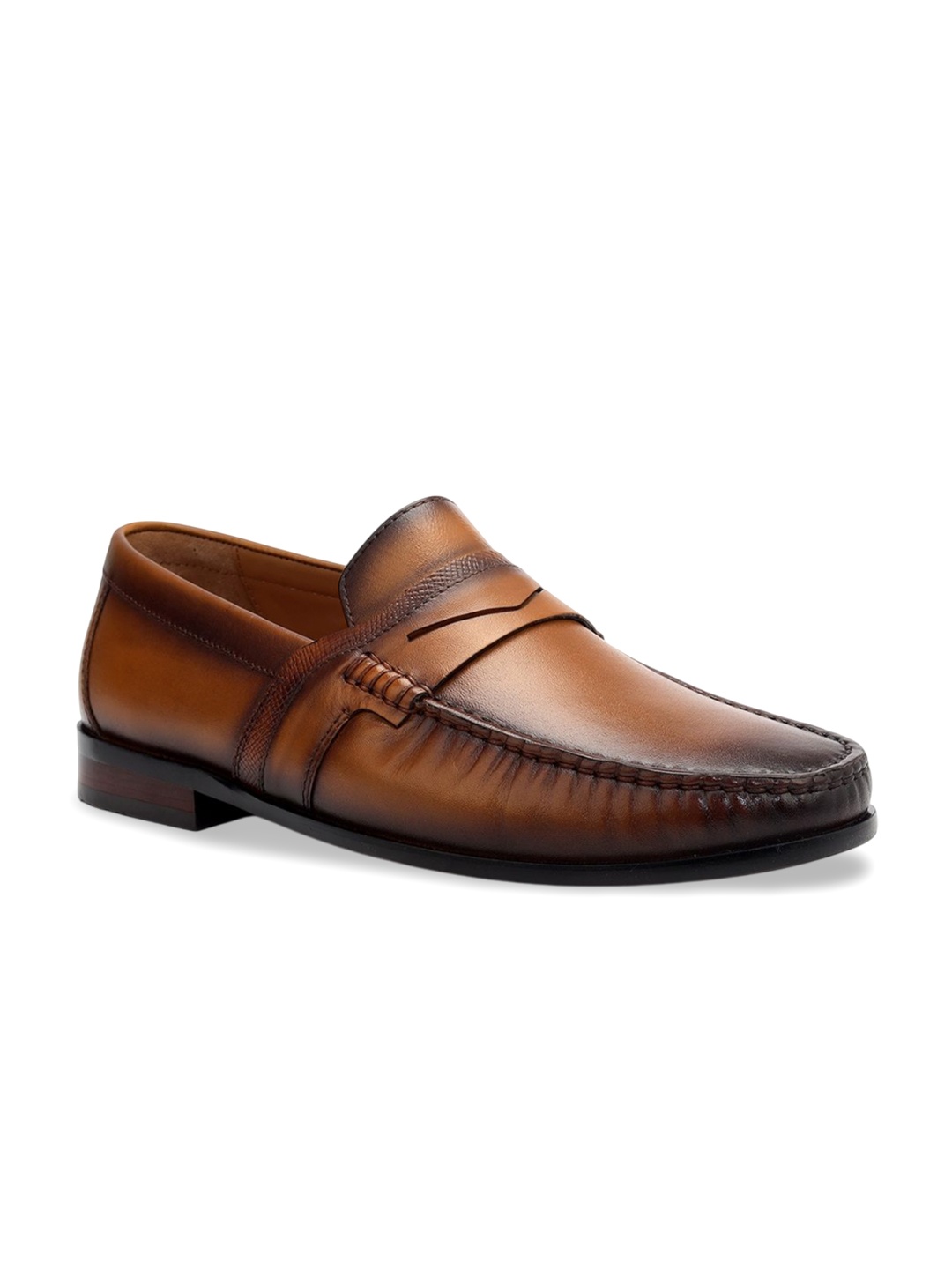 

ROSSO BRUNELLO Men Leather Formal Loafers, Tan