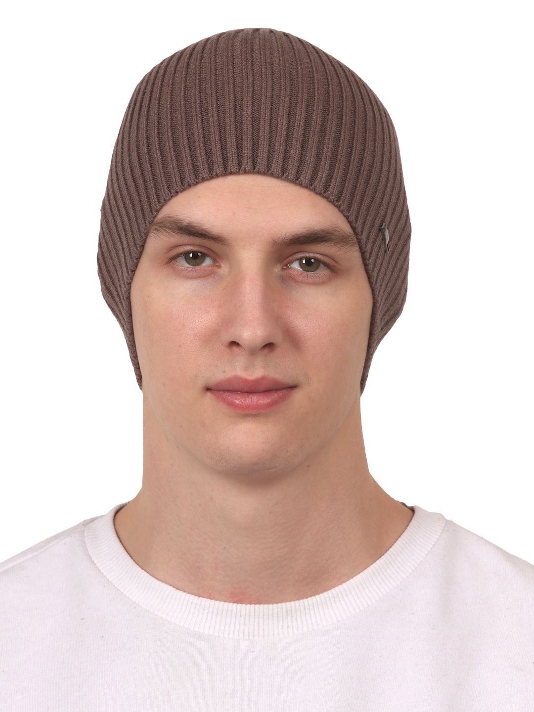

Calvadoss Men Self Design Beanie, Khaki