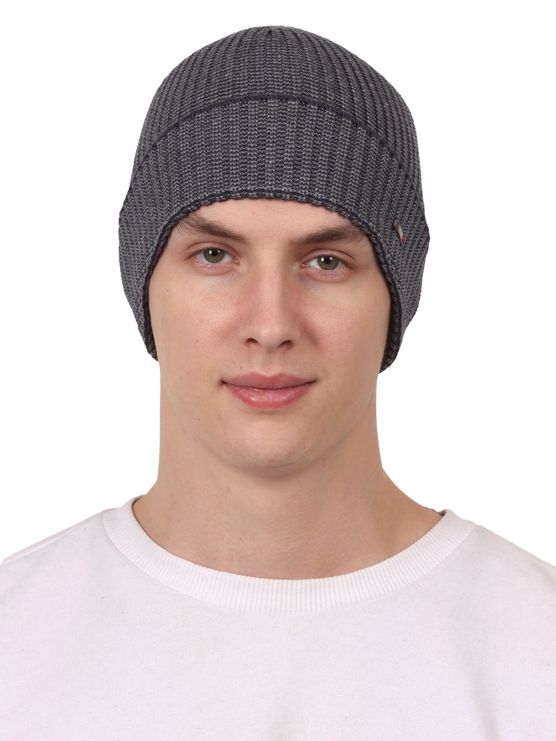 

Calvadoss Men Self Design Beanie, Grey