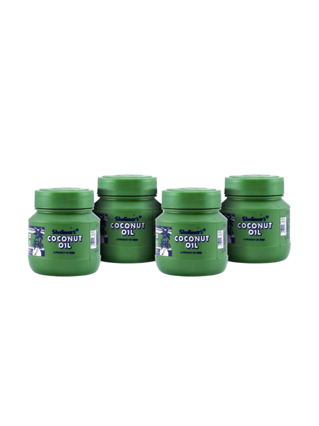 

SHALIMAR'S Set Of 4 Wide Mouth Coconut Oil - 100 ml Each, Green