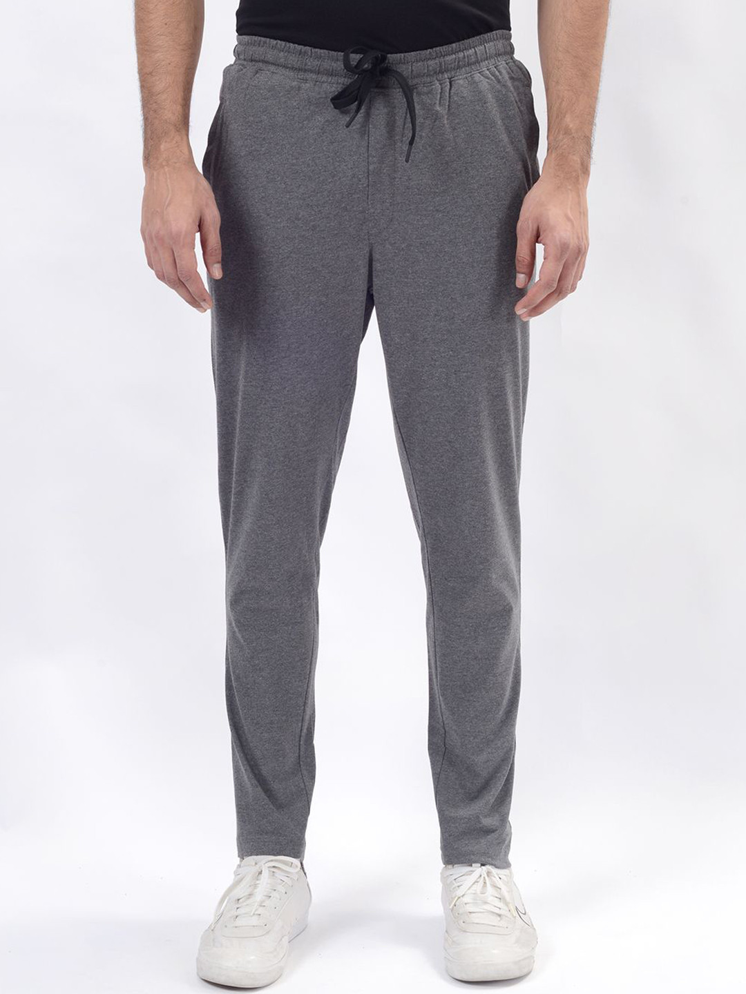 

JADE BLUE Men Mid-Rise Regular Fit Track Pants, Grey melange