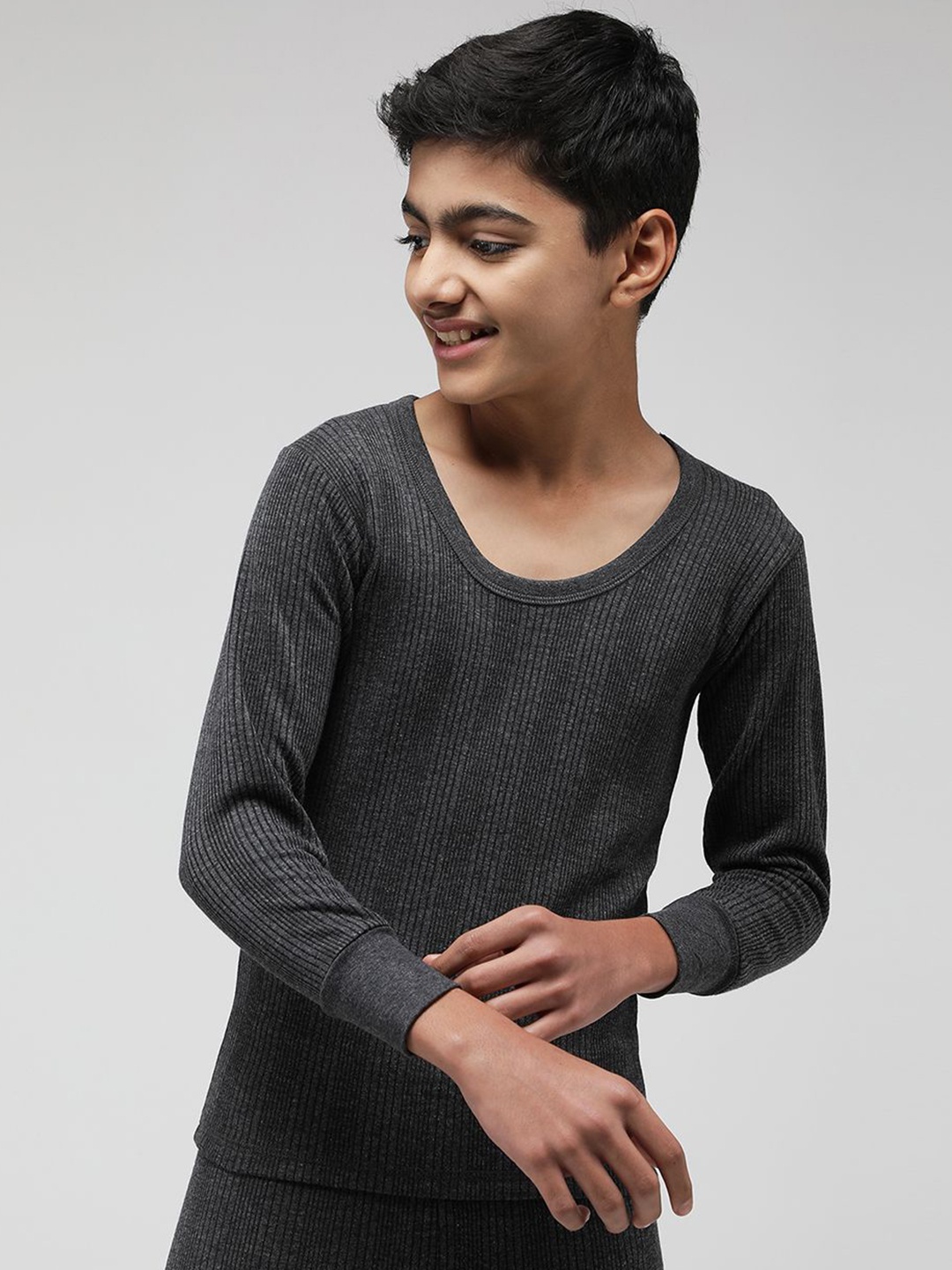 

SPORTO Boys Pack Of 2 Striped Cotton Thermal Sets, Black