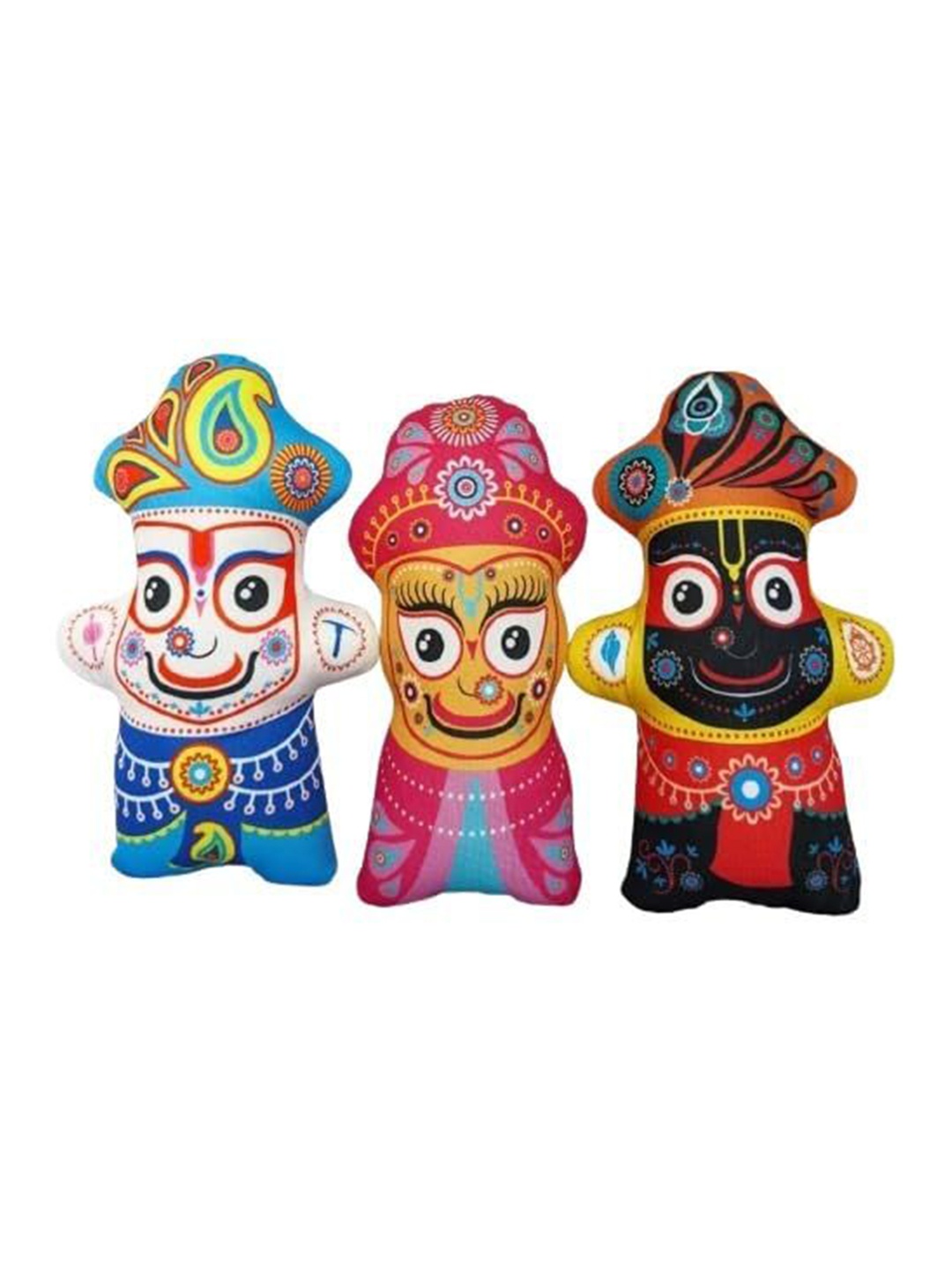 

Vrindavanstore.in Kids Set of 3 Jagannath Baldev Shubhadra Water Resistant Soft Toys, Blue