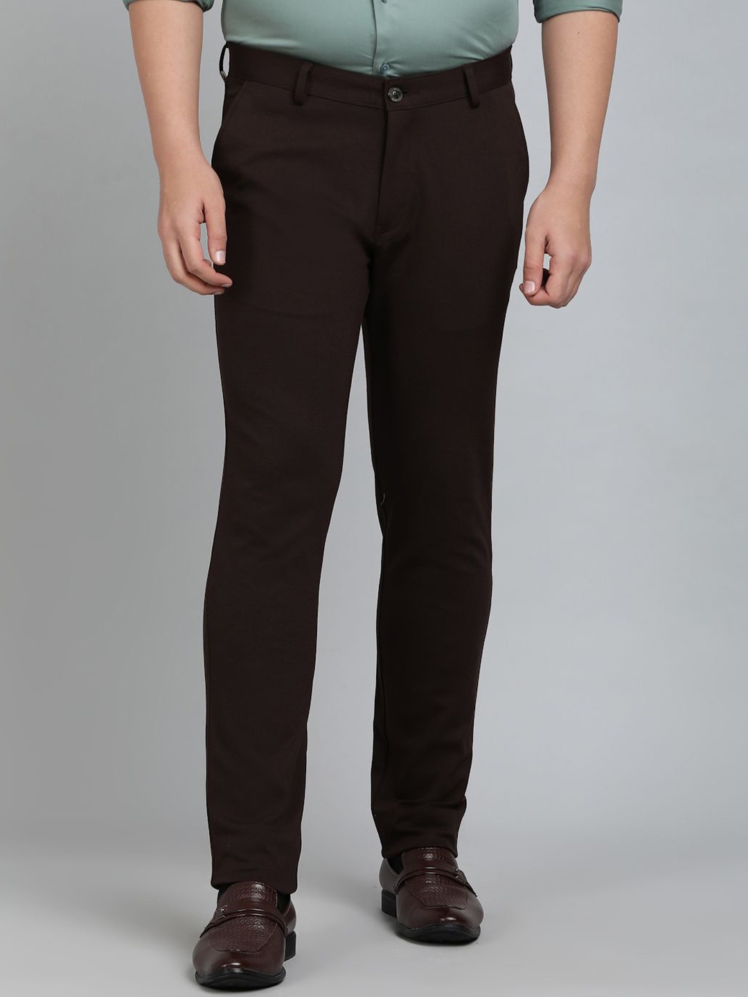 

JB STUDIO Men Slim Fit Formal Trousers, Coffee brown