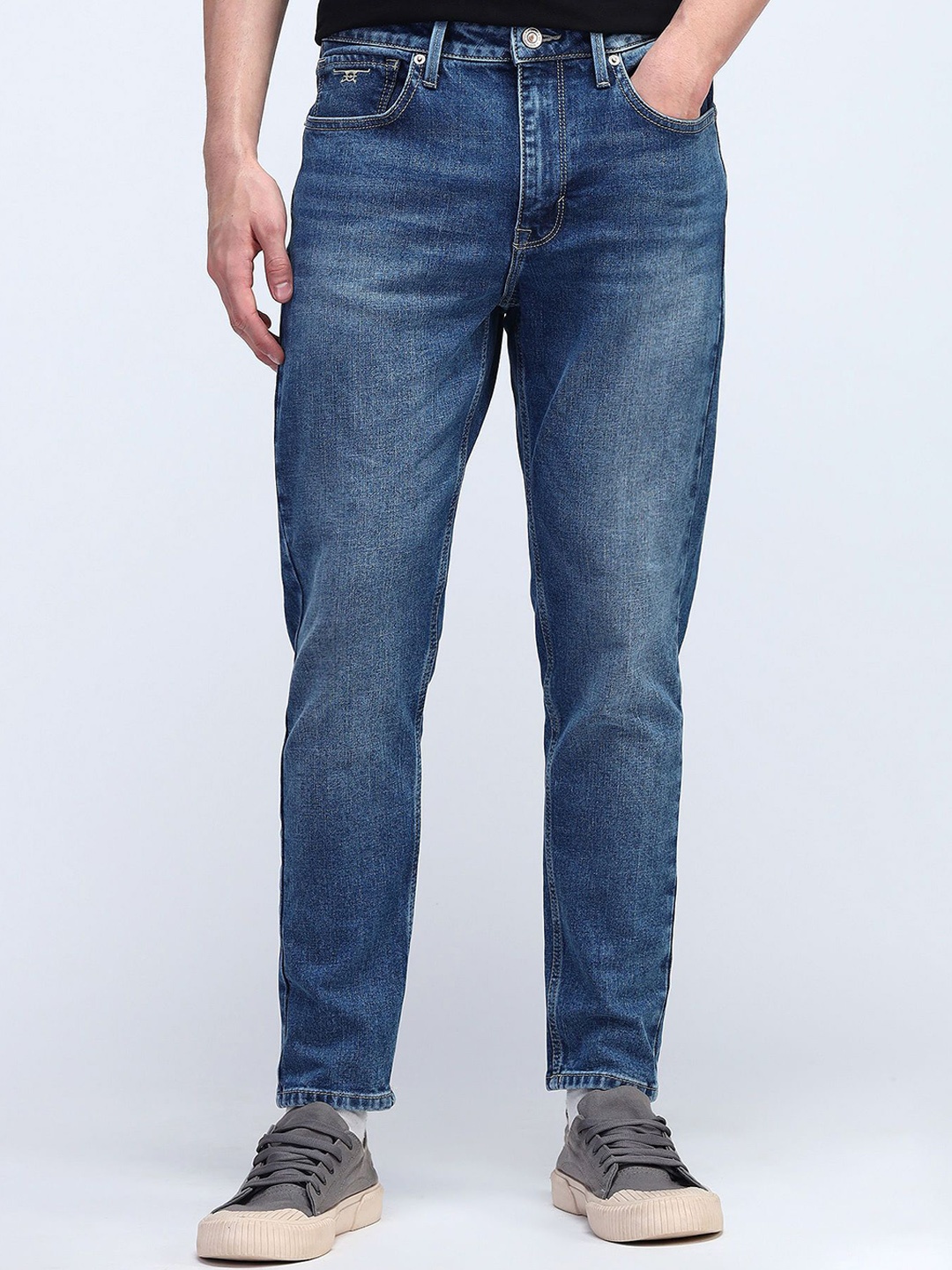 

Flying Machine Men Mankle Tapered Fit Heavy Fade Stretchable Jeans, Blue