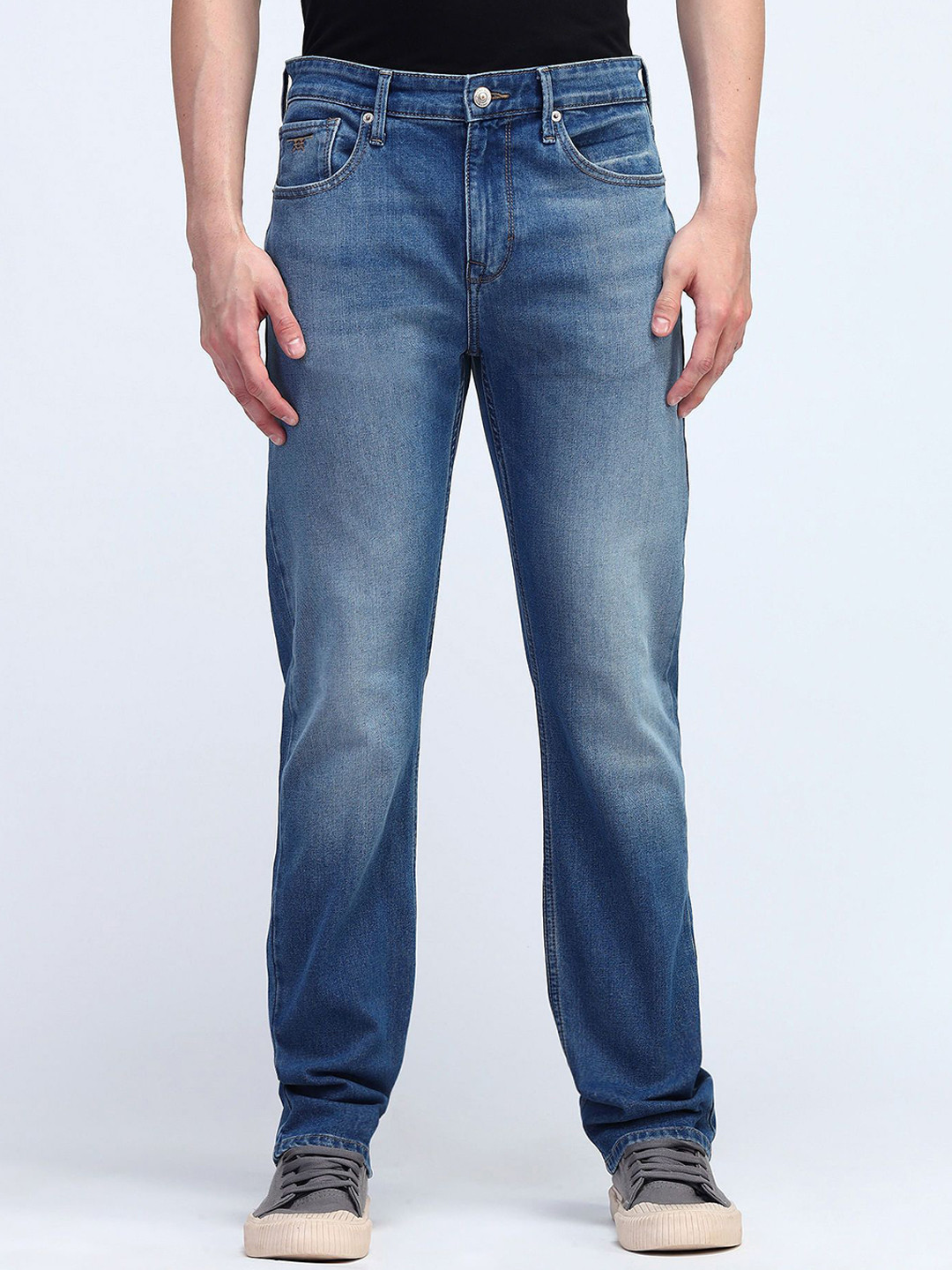 

Flying Machine Men F-Jango Straight Fit Heavy Fade Stretchable Jeans, Blue
