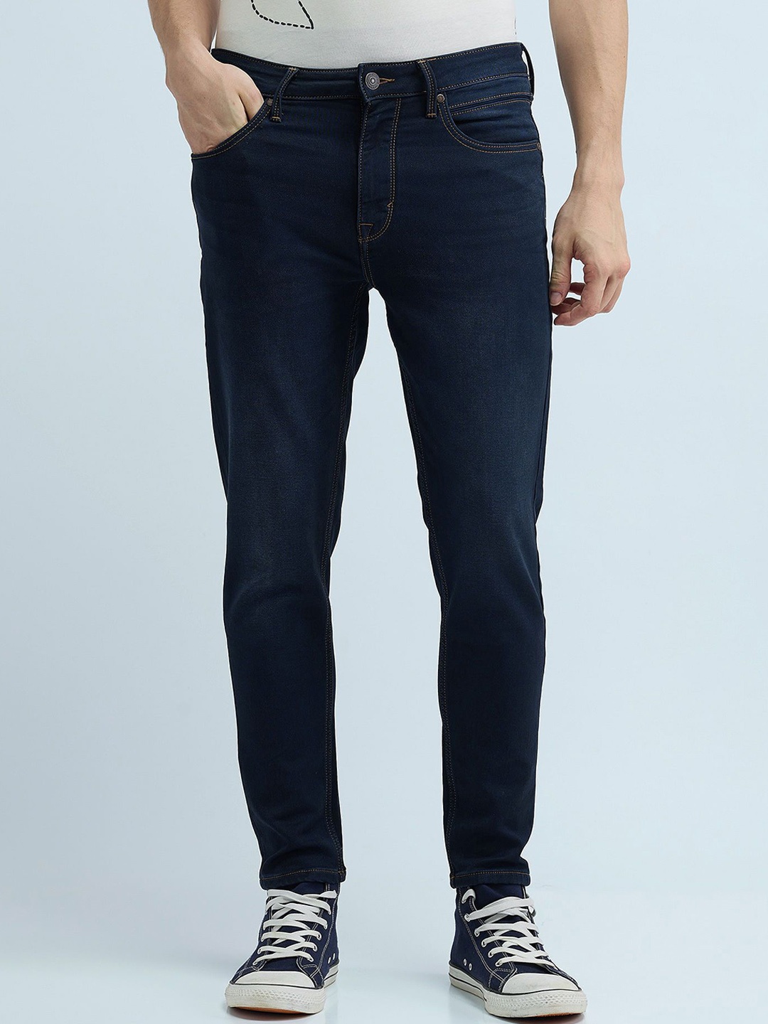 

Flying Machine Men Mankle Tapered Fit Stretchable Jeans, Blue