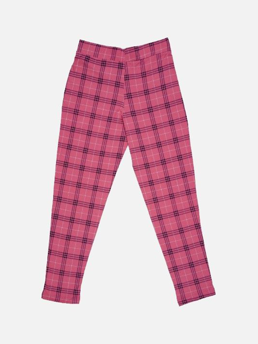 

PROTEENS Women Checked Pure Cotton Mid Rise Lounge Pants, Peach