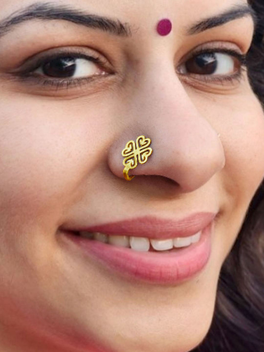 

Sangria Heart Shaped Stud Nosepin, Gold
