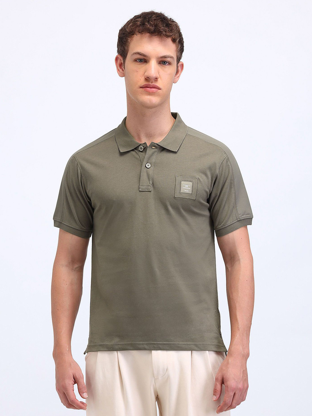 

Flying Machine Men Solid Polo Collar Cotton T-shirt, Grey