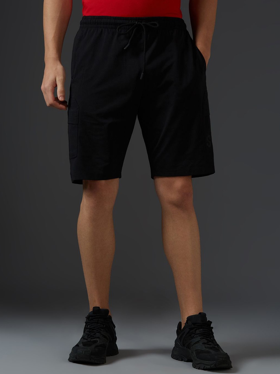 Supa Men Running Sports Shorts, Black