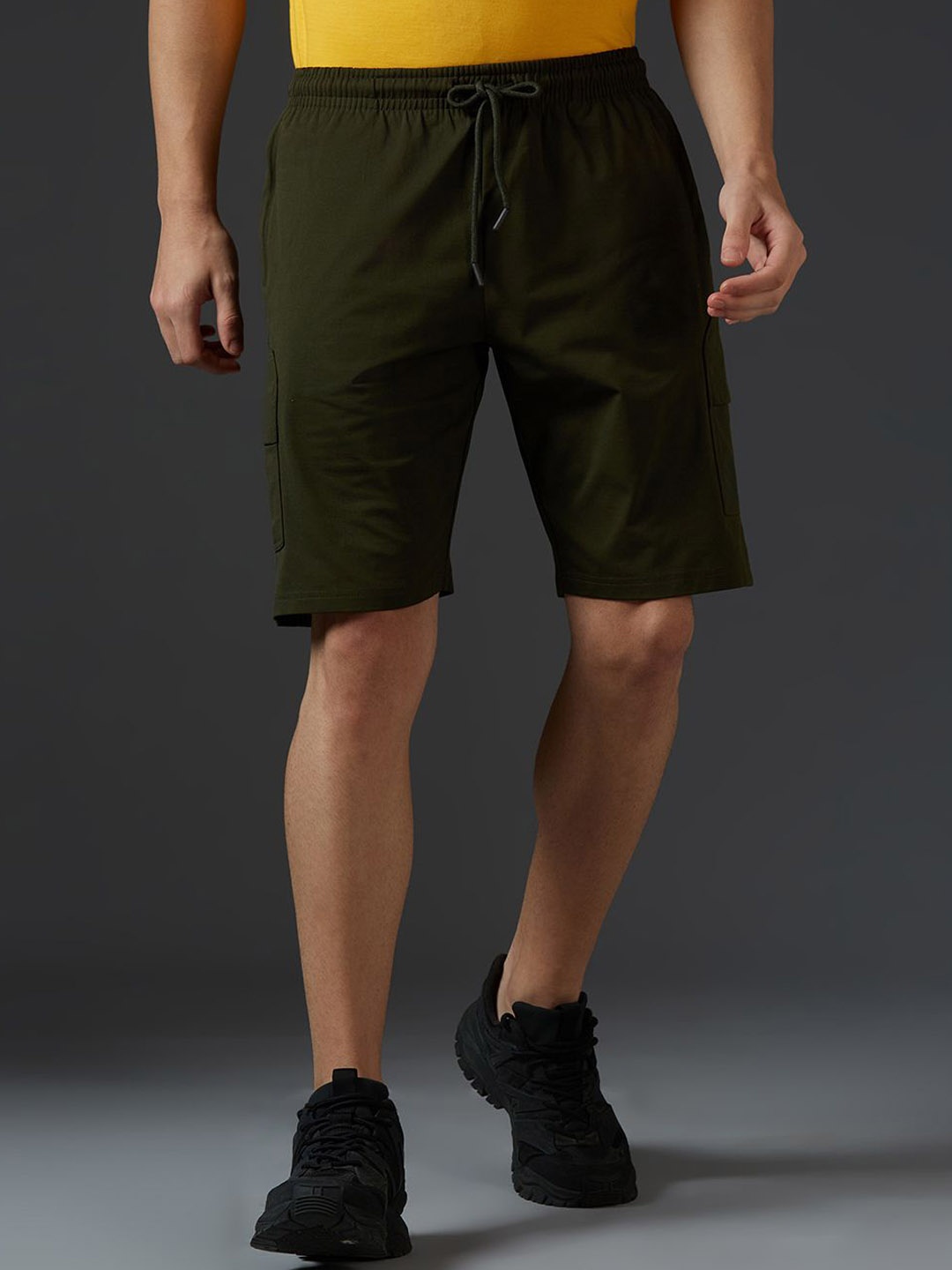 Supa Men Running Sports Shorts, Olive