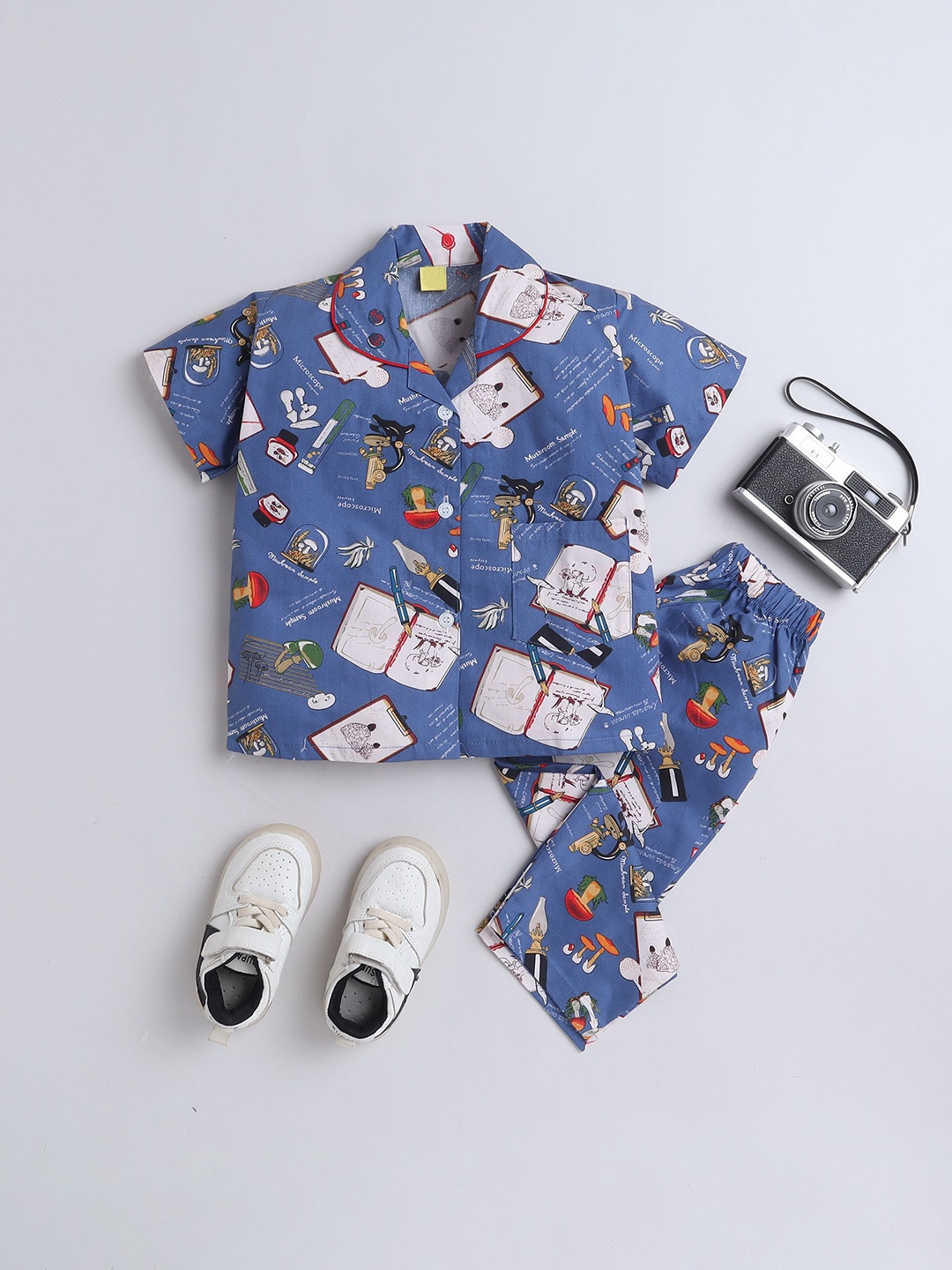 

The Magic WandBoys Conversational Printed Pure Cotton Night suit, Blue